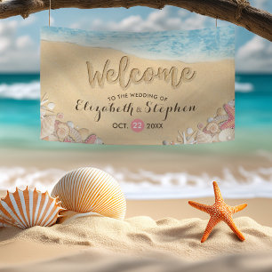 Banderoles Mariage Welcome Summer Beach Starfish Coques de me