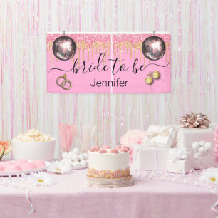 Banderoles mariée à être, parties scintillant d'or rose disco