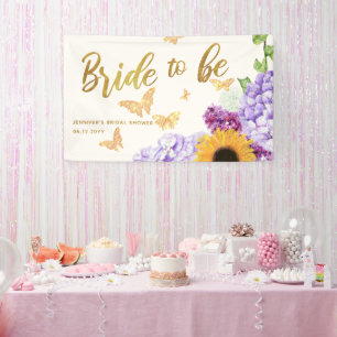 Banderoles Mariée à être Sunflower Butfly Fête des mariées