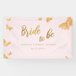 Banderoles Mariée Be Boho Gold Butterfly rose Bridal fond