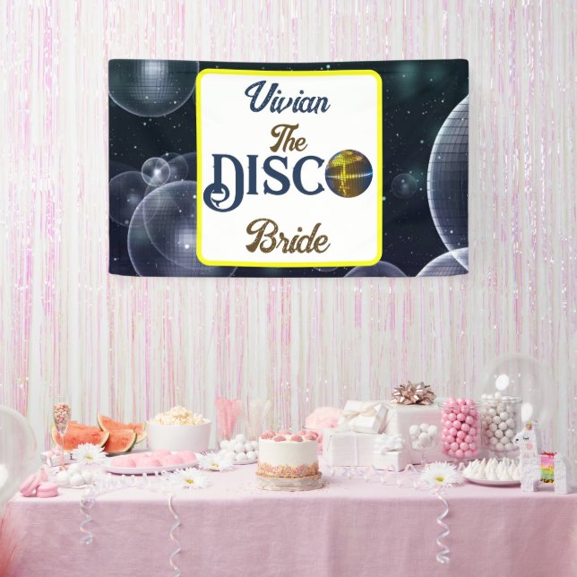Banderoles Mariée Disco Soirée Rétro Personnalisée Enterremen (Fête)