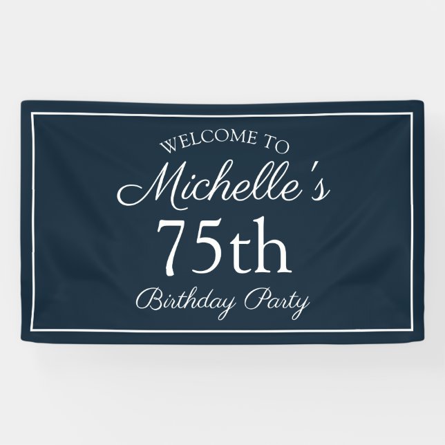 Banderoles Marine Bleu Blanc 75e anniversaire (Horizontal)