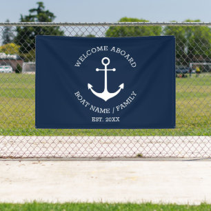 Banderoles Marine d'ancrage nautique Bienvenue à bord Texte p