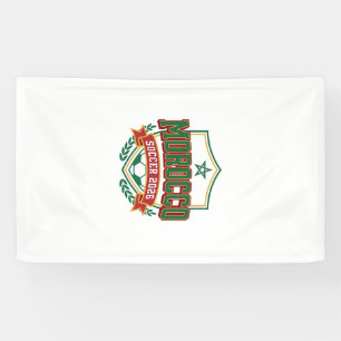 Banderoles Maroc Football 2026 Football Gras Pays Typographie