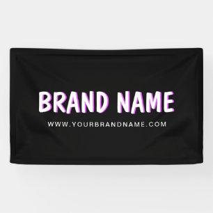 Banderoles Marque moderne White Fuchsia Nom Avec Site Interne