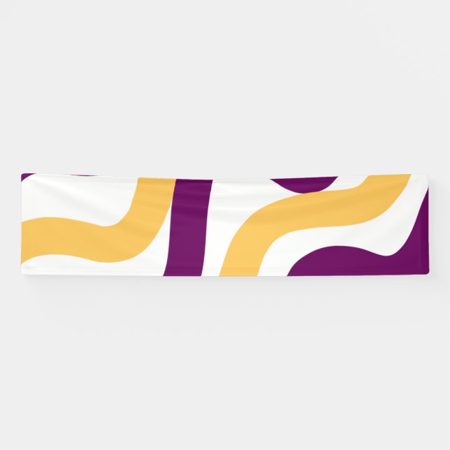 Banderoles Marron jaune lignes courbes rouge ondulé design mo (Horizontal)