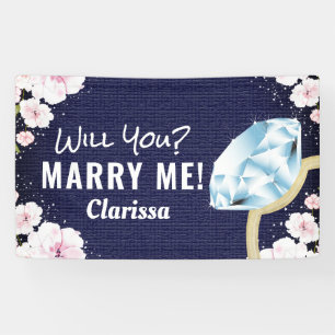 Banderoles Marry Me Diamond Floral