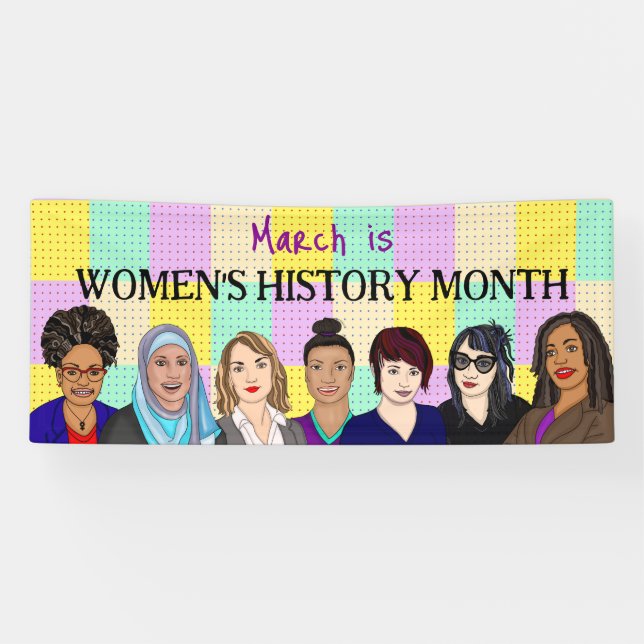 Banderoles Mars est le Mois de l'histoire des femmes (Horizontal)