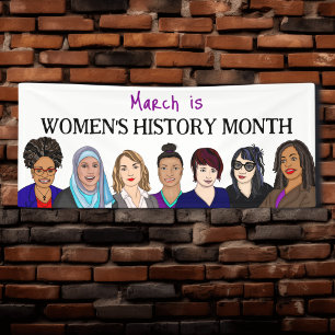 Banderoles Mars est le Mois de l'histoire des femmes