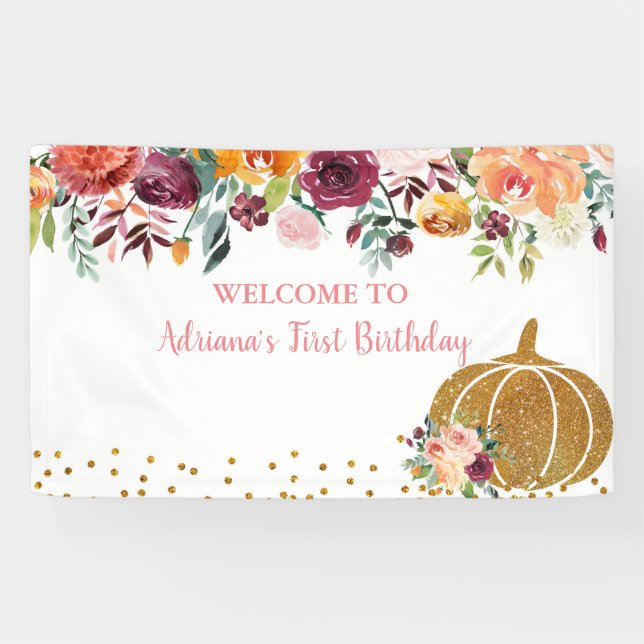 Banderoles Marsala Notre Petit Citrouille Anniversaire Grande (Horizontal)