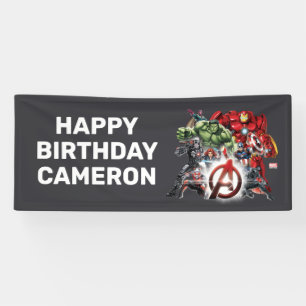 Banderoles Marvel   Avengers - Anniversaire sur tableau noir