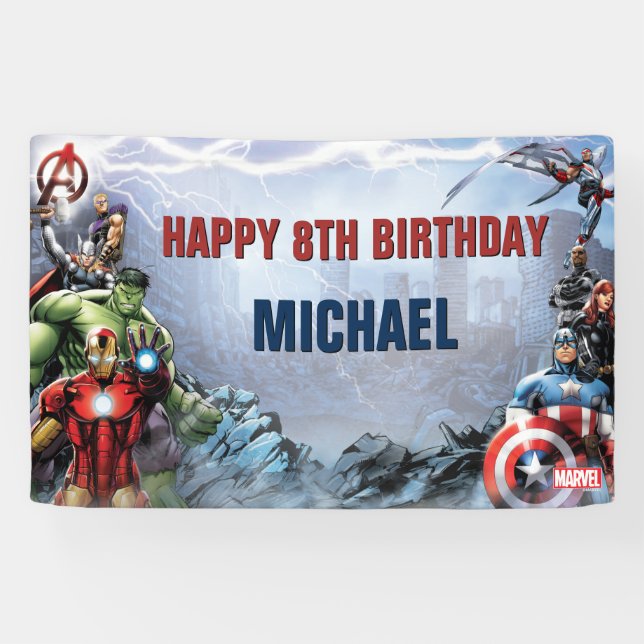 Banderoles Marvel | Avengers - Birthday Banner (Horizontal)