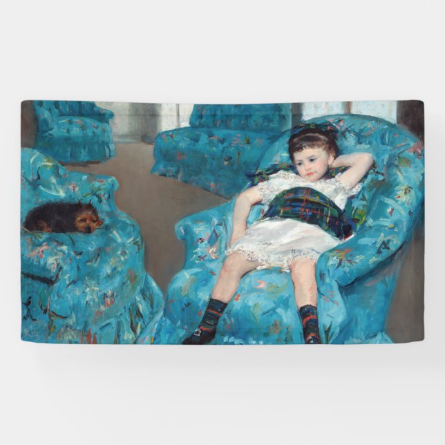 Banderoles Mary Cassatt - Petite fille dans un fauteuil bleu (Horizontal)