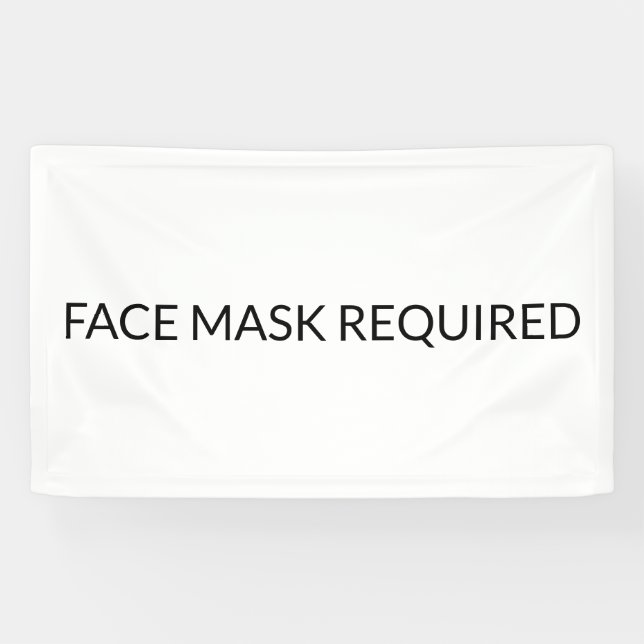 Banderoles Masque Obligatoire noir et blanc simple (Horizontal)