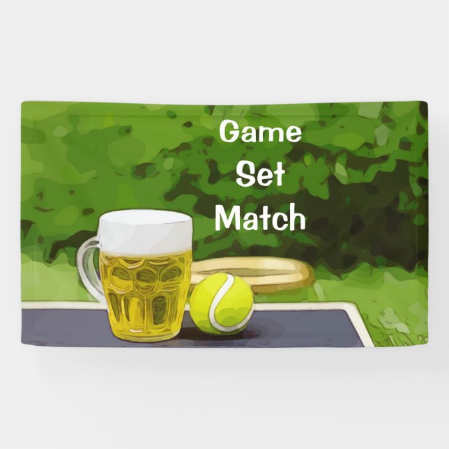 Banderoles Match de tennis et de bière (Horizontal)