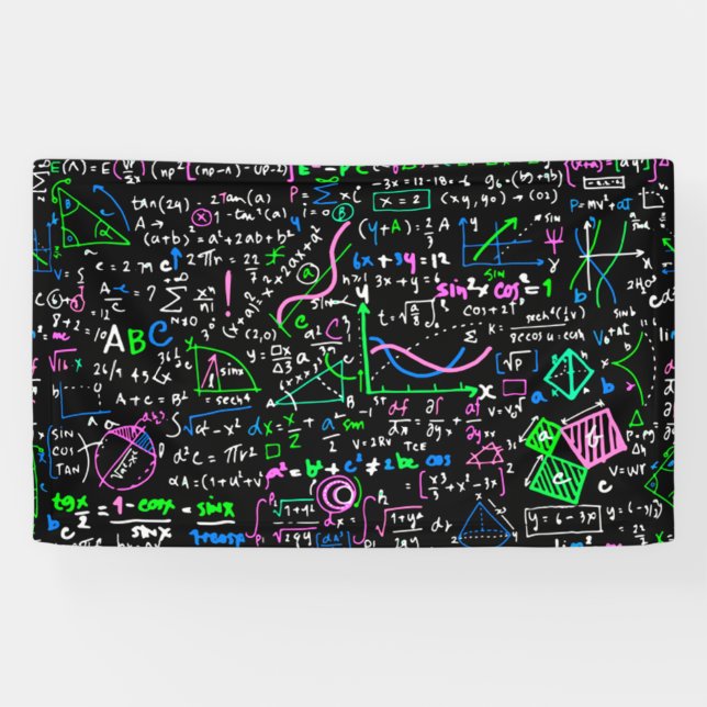 Banderoles Math cycle linéaire mathématique éducation cercle (Horizontal)