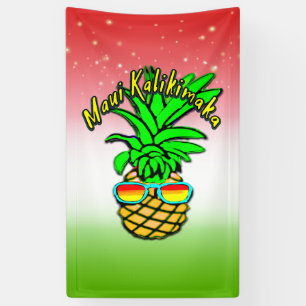 Banderoles Maui Kalikimaka Pun Hawaiian Christmas Pineappy