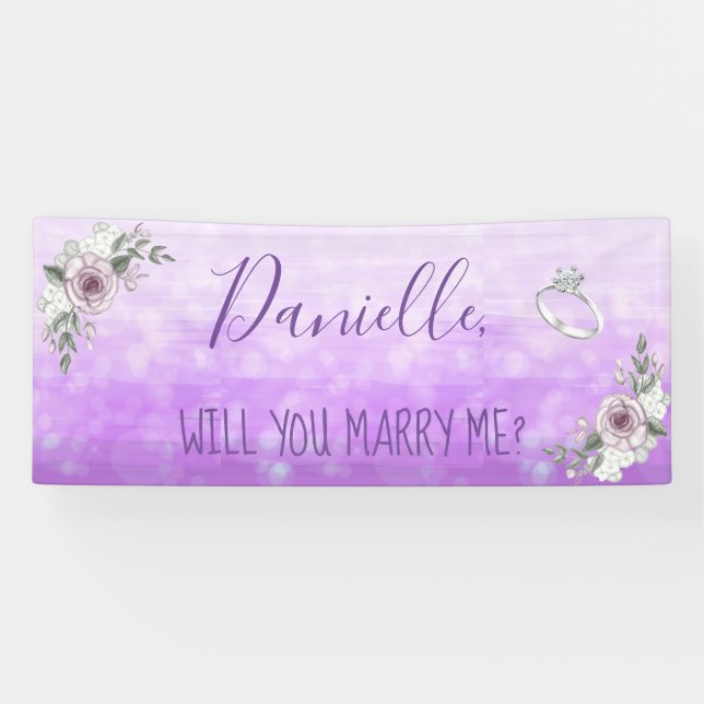 Banderoles Me marierez-vous Romantique Proposition (Horizontal)