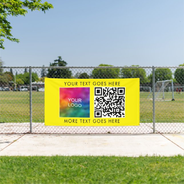 Banderoles Meilleur modèle de code QR de logo d'entreprise ja (Insitu)