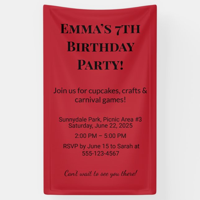 Banderoles Meilleur nom et âge personnalisés | Fête des enfan (Vertical)