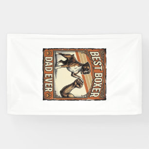 Banderoles Meilleur Papa Boxer Vintage Papa Chien