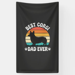 Banderoles Meilleur Papa Corgi Rétro Chien
