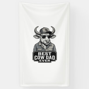 Banderoles Meilleur papa vache jamais design de gravure vinta