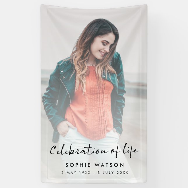 Banderoles Mémorial funéraire Photo moderne Célébration de la (Vertical)