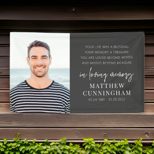 Banderoles Memorial Modern Elegant Simple Chic Photo