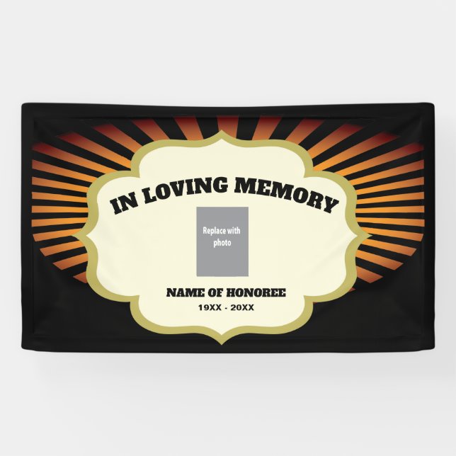 Banderoles Mémorial Motorcycle Biker avec photo (Horizontal)