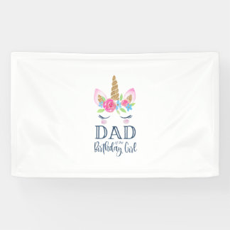 Banderoles Mens Unicorn Dad of the Birthday Girl Matching Par