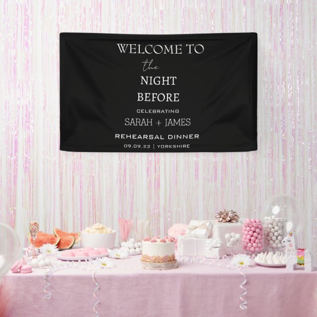 Banderoles Menu de bienvenue minimaliste (Fête)