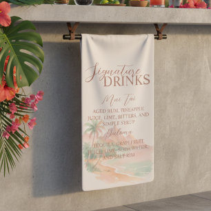 Banderoles Menu du bar des boissons signatures de l'île tropi