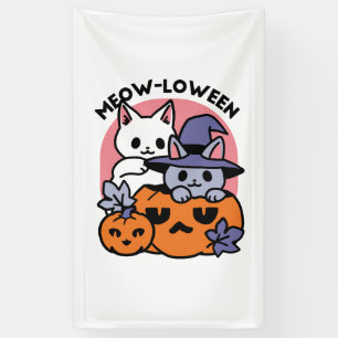 Banderoles Meow-Loween - Cute Halloween Conception Chat
