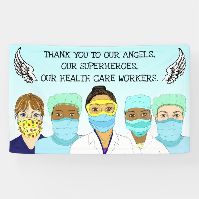 Banderoles Merci à nos travailleurs de la santé (Horizontal)