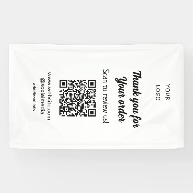 Banderoles Merci pour l'examen de la commande Logo de notre e (Horizontal)