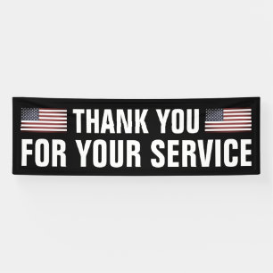 Banderoles Merci pour votre service affiche patriotique améri