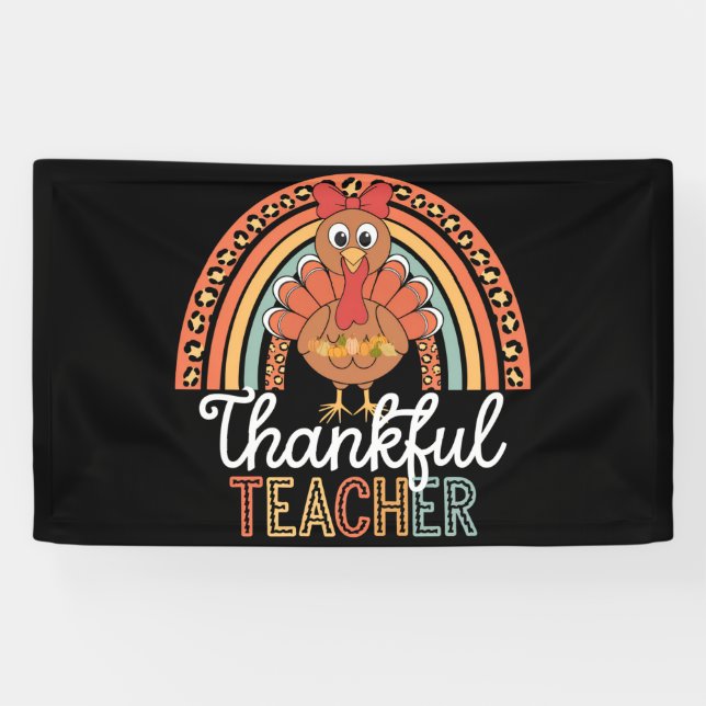 Banderoles Merci Professeur Béni Thanksgiving School (Horizontal)