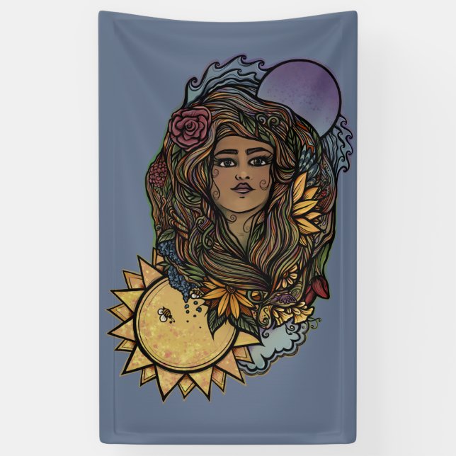 Banderoles Mère Terre la déesse mondiale du Tarot (Vertical)