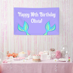 Banderoles Mermaid Joyeux anniversaire