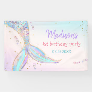 Banderoles Mermaid Summer Pool 1ère fête d'anniversaire