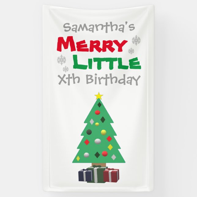Banderoles Merry Little Birthday (Vertical)