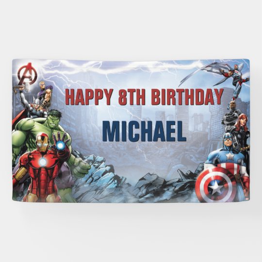 Banderoles Merveille Avengers Anniversaire Zazzle Ca