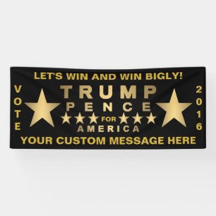 Banderoles Message goldtone de coutume de Bigly de victoire