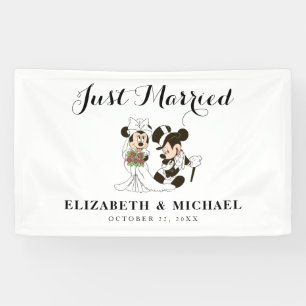 Banderoles Mickey et Minnie Mariage viennent de se marier -