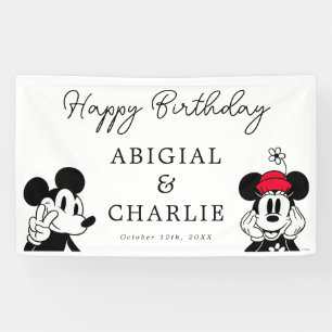 Banderoles Mickey & Minnie   Anniversaire de enfant conjoint