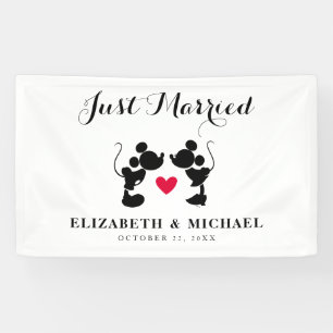 Banderoles Mickey & Minnie Silhouette Juste Mariée - Mariage