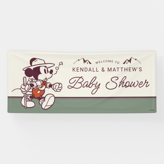 Banderoles Mickey Mouse | Baby shower Adventure Await (Horizontal)
