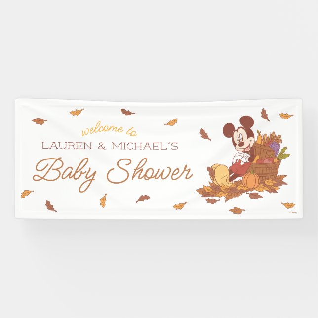 Banderoles Mickey Mouse Fall Harvest Pumpkin Baby Shower (Horizontal)