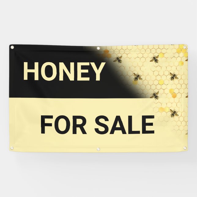 Banderoles Miel à vendre Abeilles Honeycomb clôture (Horizontal)